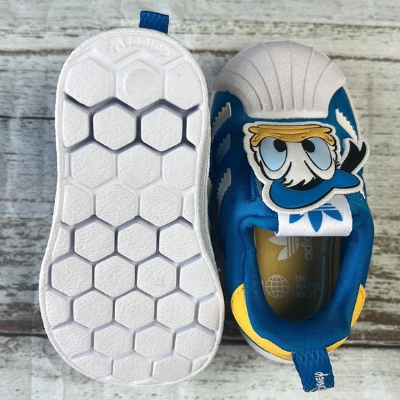Adidas Superstar 360 Shoes Blue, White and Yellow Donald Duck Theme Size 4K. - Picture 7 of 9